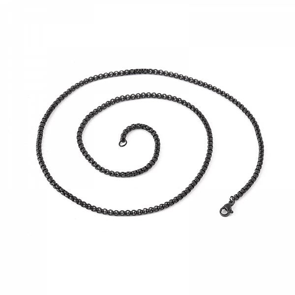 Boxchain 3mm Halskette (Schwarz)