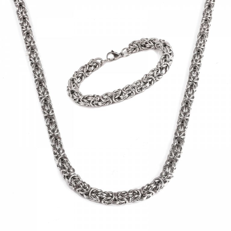 Necklace and Bracelet "Sigtuna" Set (Silver)