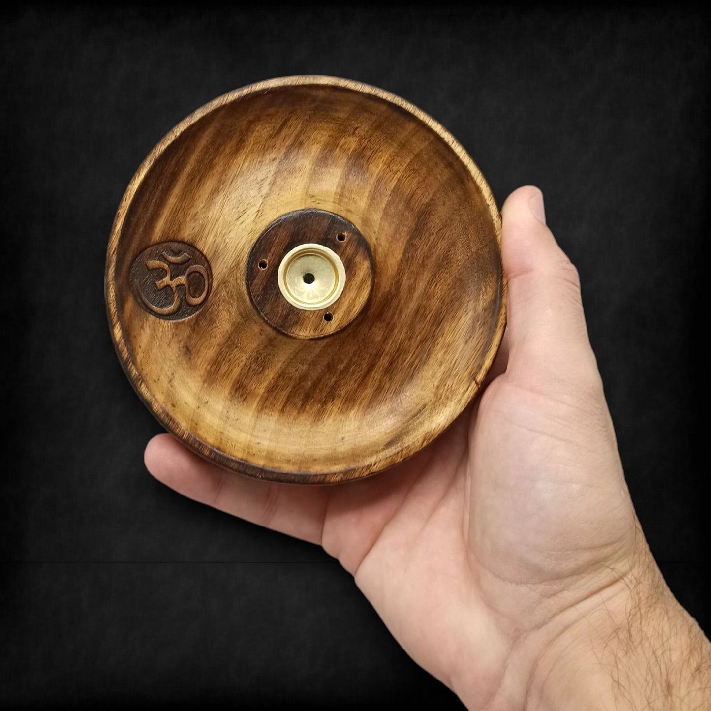 Rökelsebrännare för Pinnar & Koner – "Om" i Massivt Mangoträ