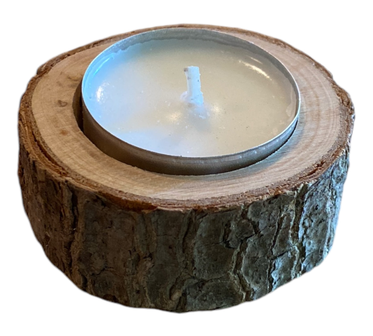 Värmeljushållare av trä - av trädstammar