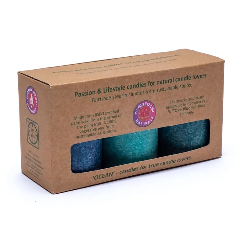 Stearinljus-set "OCEAN" i 3-pack "Yogi & Yogini"