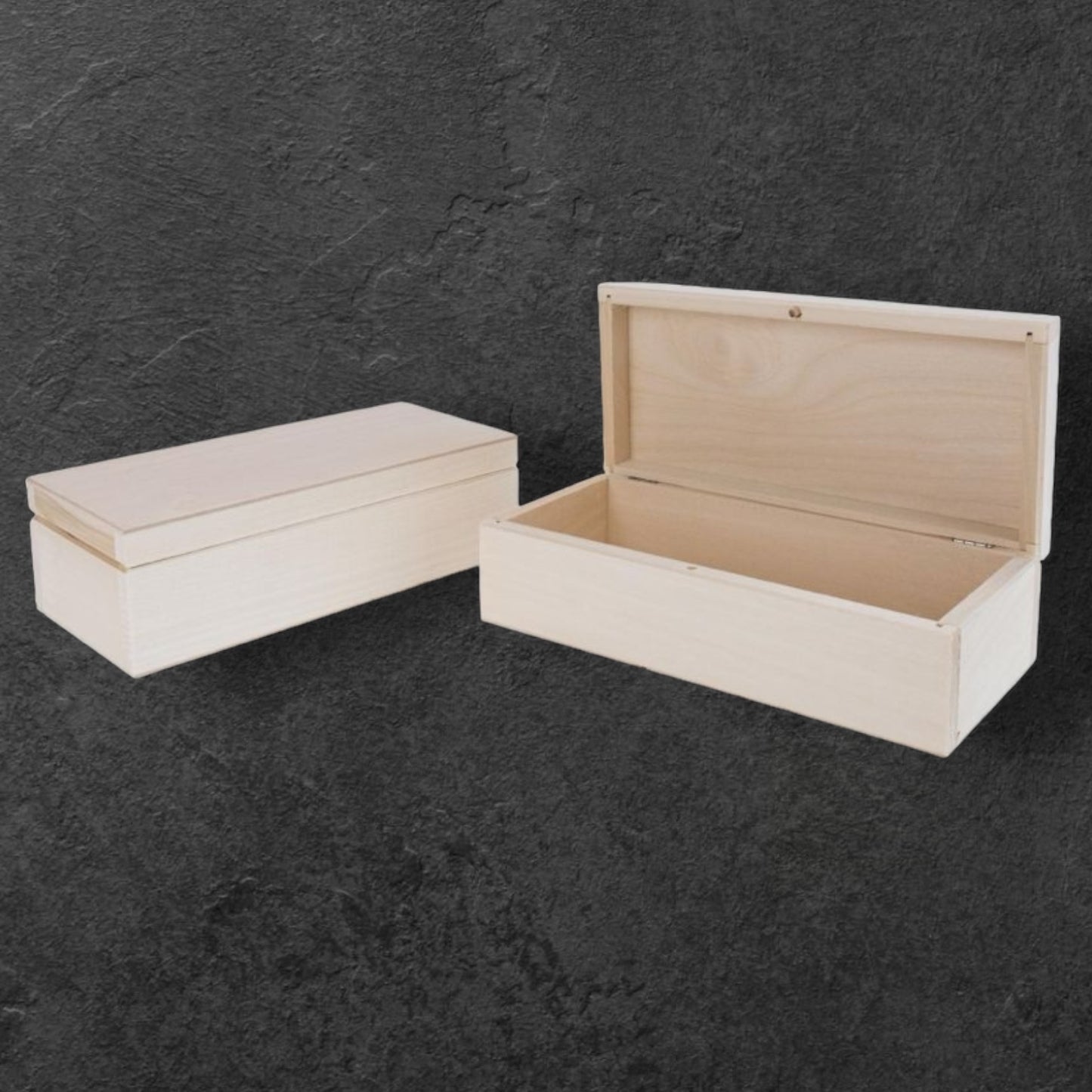 Förvaringslåda av trä med stift - 20x15x6,5cm