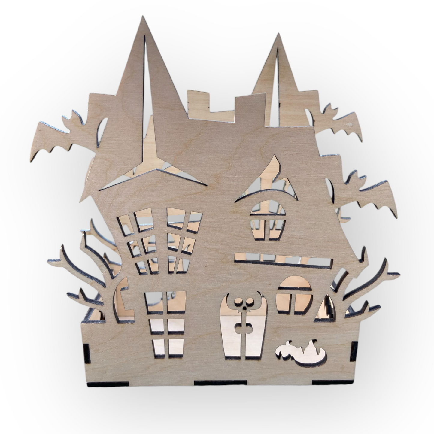 „Skräckljus“ Halloween-ljushållare i trä