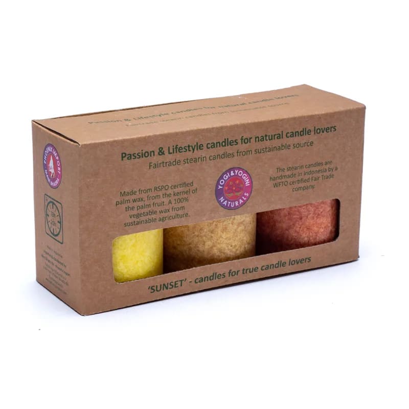Stearinljusset "SUNSET" i 3-pack ”Yogi & Yogini”