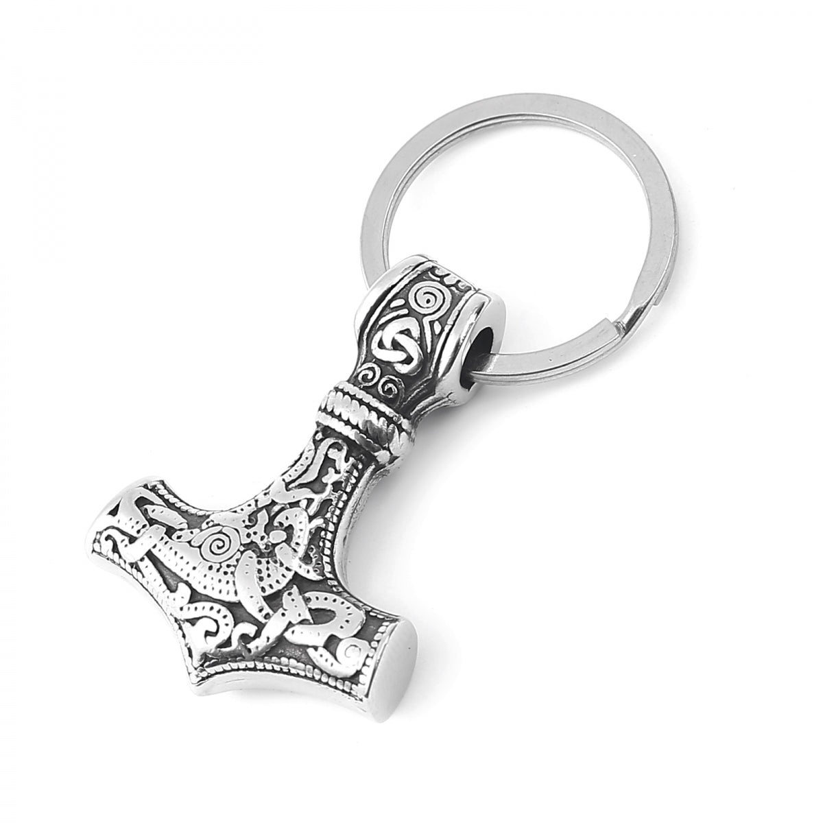 Keychain "Mjölner Asgard Knot" (Silver)