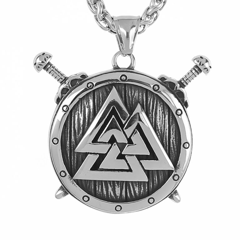 Halsband „Valknut Shield“ (2025) Silber