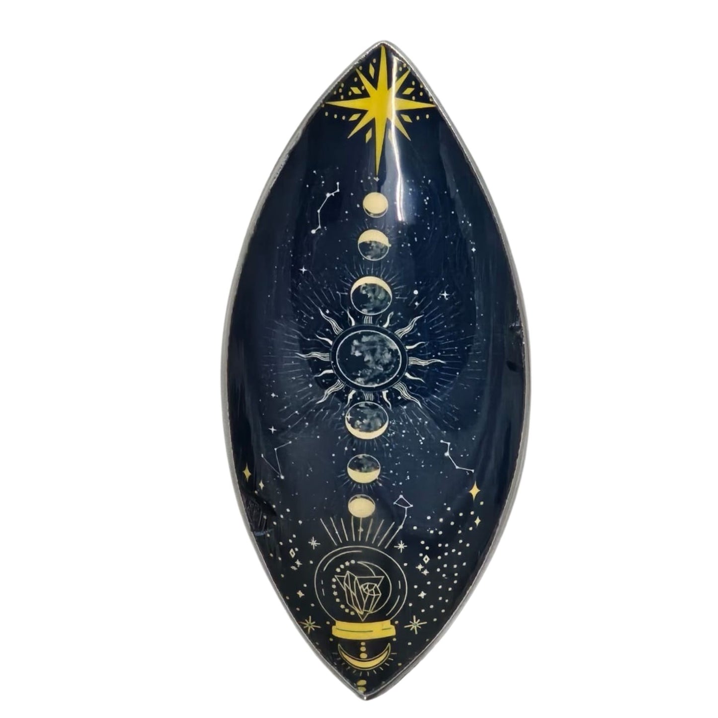 Emaljerad rökelseskål i aluminium med Zodiakens Månfaser