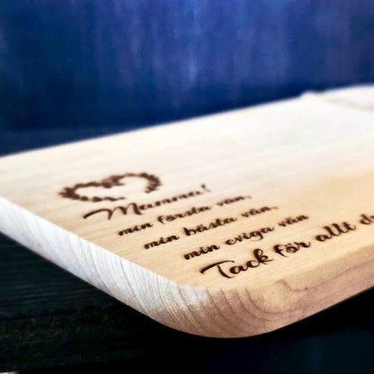 "Mamma" Skärbräda i askträ - 22,5 x 12,5 x 1,2 cm