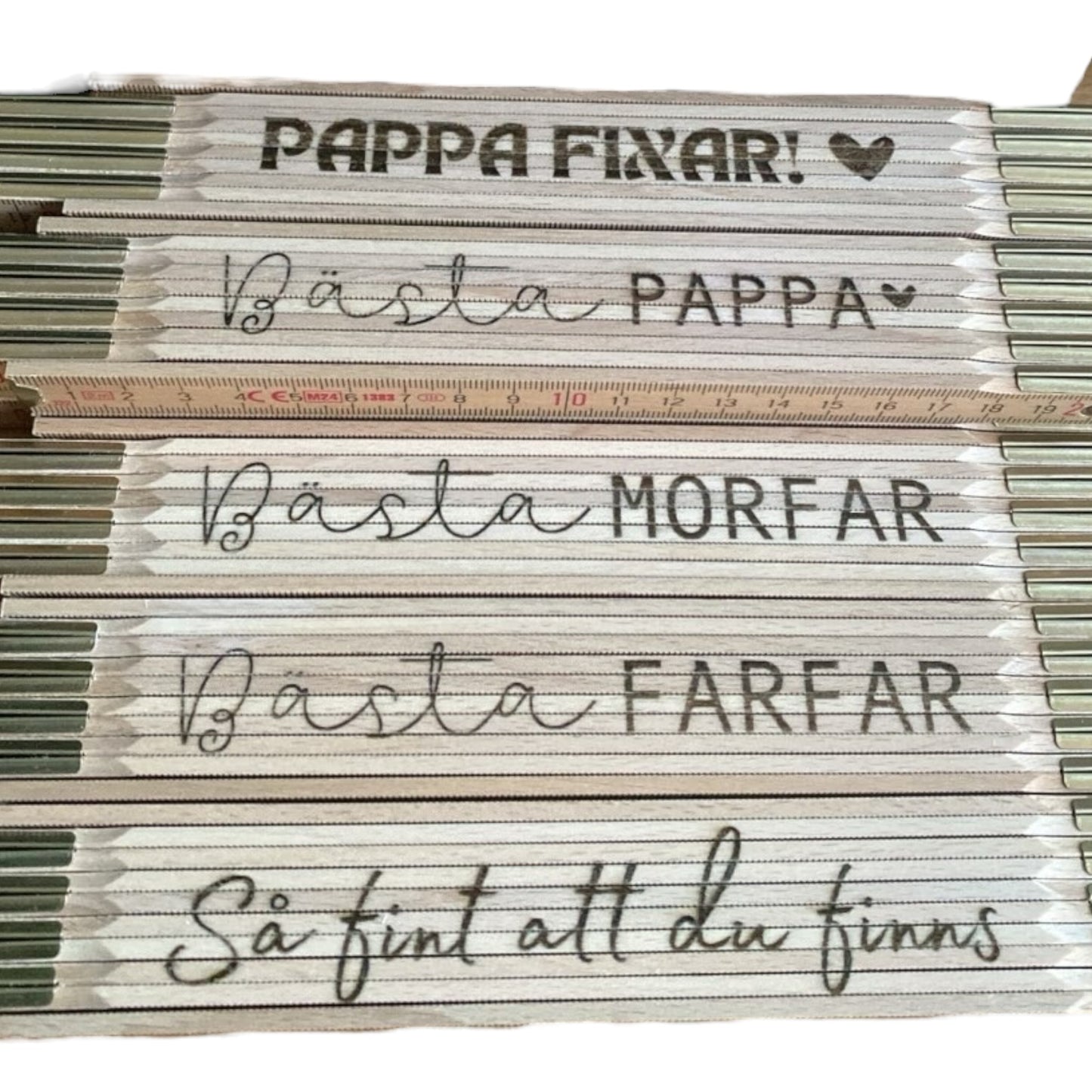 Personligt graverad tumstock