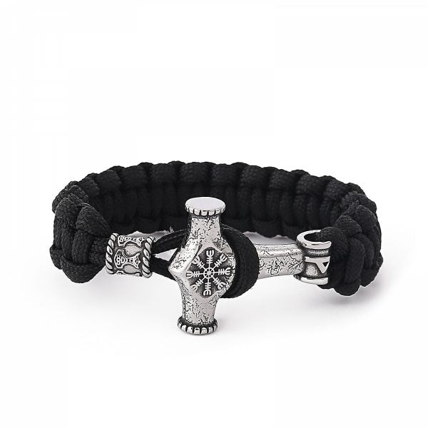 Paracord Bracelet “Mjölnir Galdrastafir” (Black)