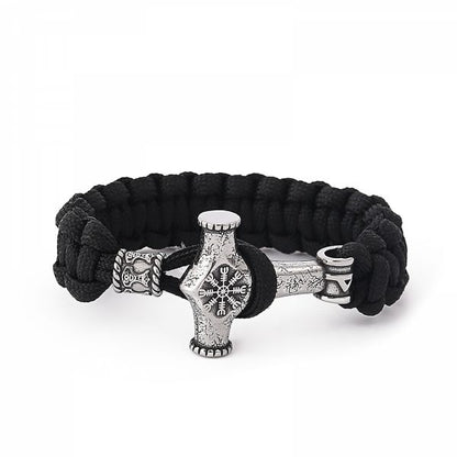 Paracord Bracelet “Mjölnir Galdrastafir” (Black)