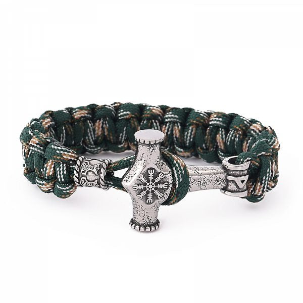 Paracord Bracelet “Mjölnir Galdrastafir” (Multicolor)