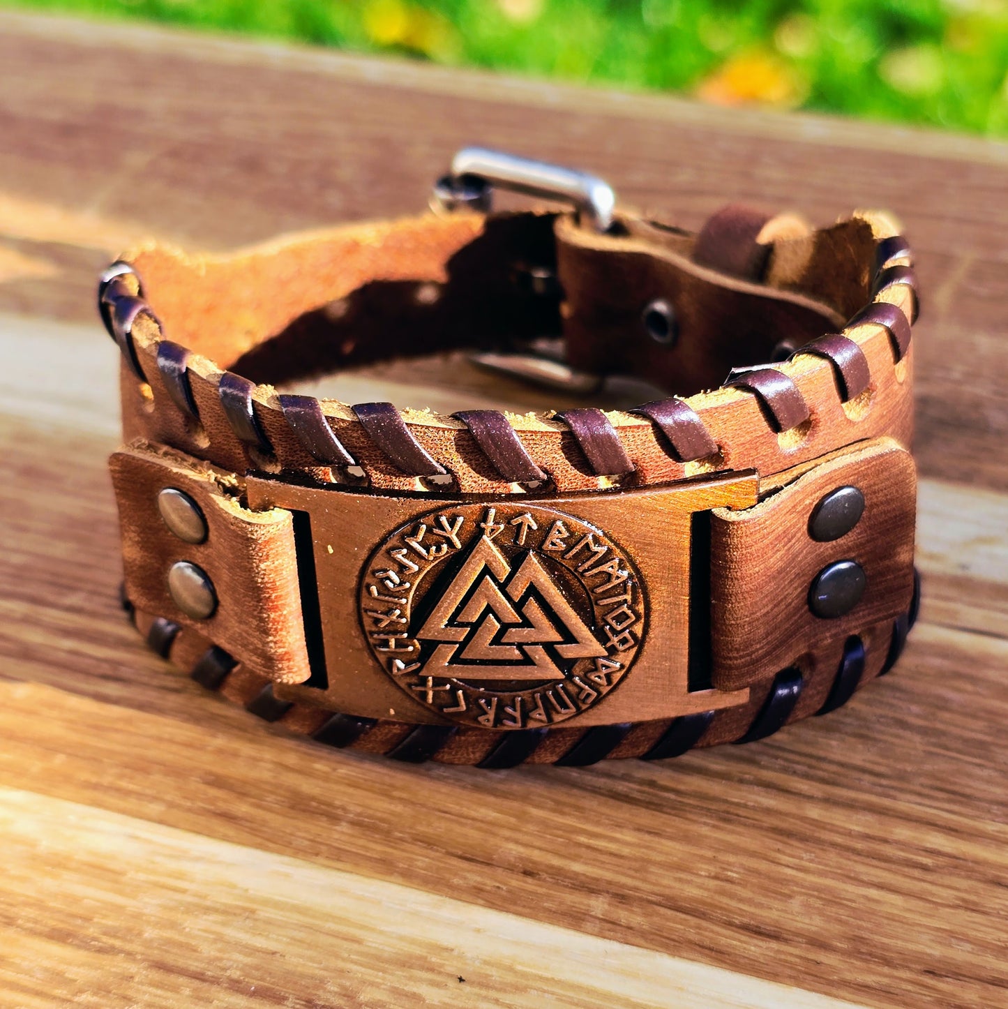Bracelet Valknut Premiumleather (Brown)