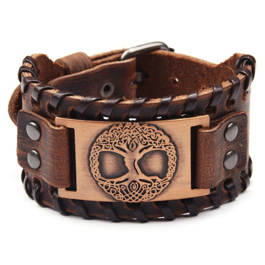 Armband Yggdrasil Premium-Leder (Braun)