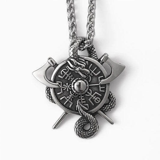 Necklace “Viking Vegvísir Protection Amulet” (Silver)