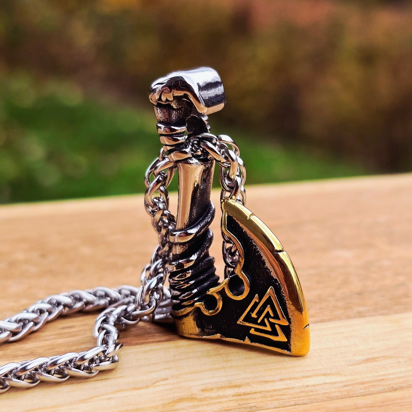 Necklace "Battle Axe" (Dual Tone)