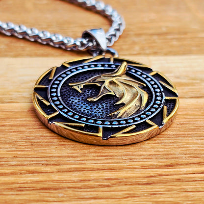 Halskette „Fenrir – Der Wolf des Schicksals“ (Zweifarbig)