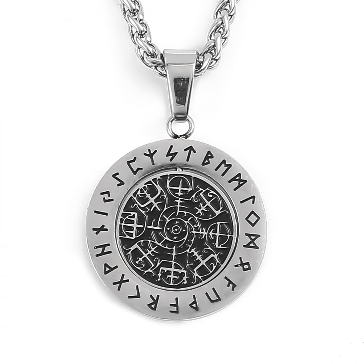 Wikinger-Halskette - Vegvisir Poliertes "S"