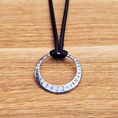 Necklace "Runic Wheel" Leather
