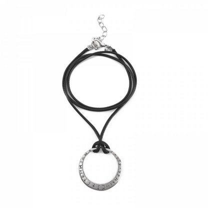 Necklace "Runic Wheel" Leather