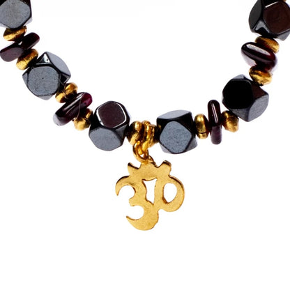 Armband "Hematit &amp; Granat"