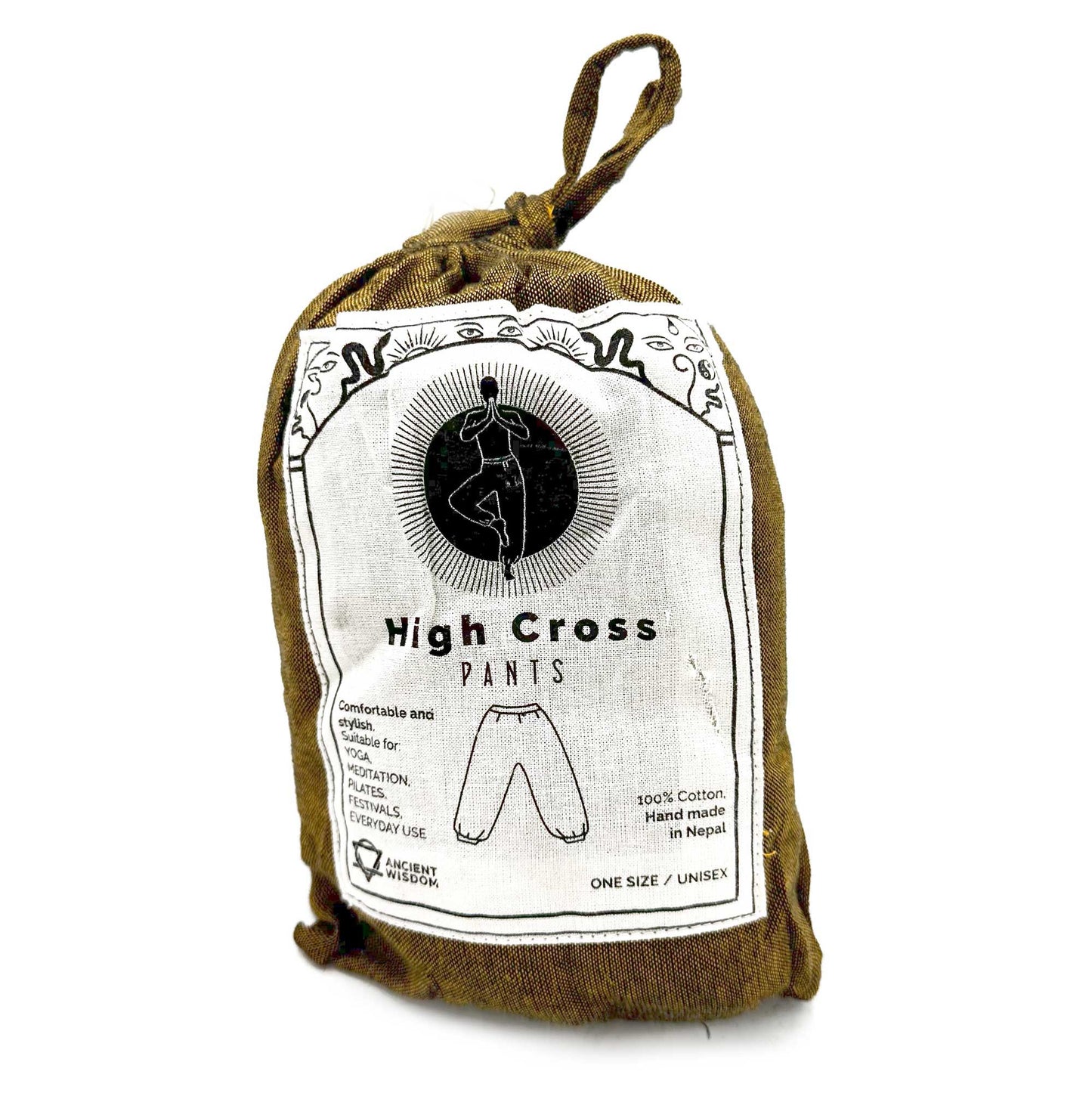 Yoga- och Festivalbyxor – High Cross Himalaya-tryck i orange