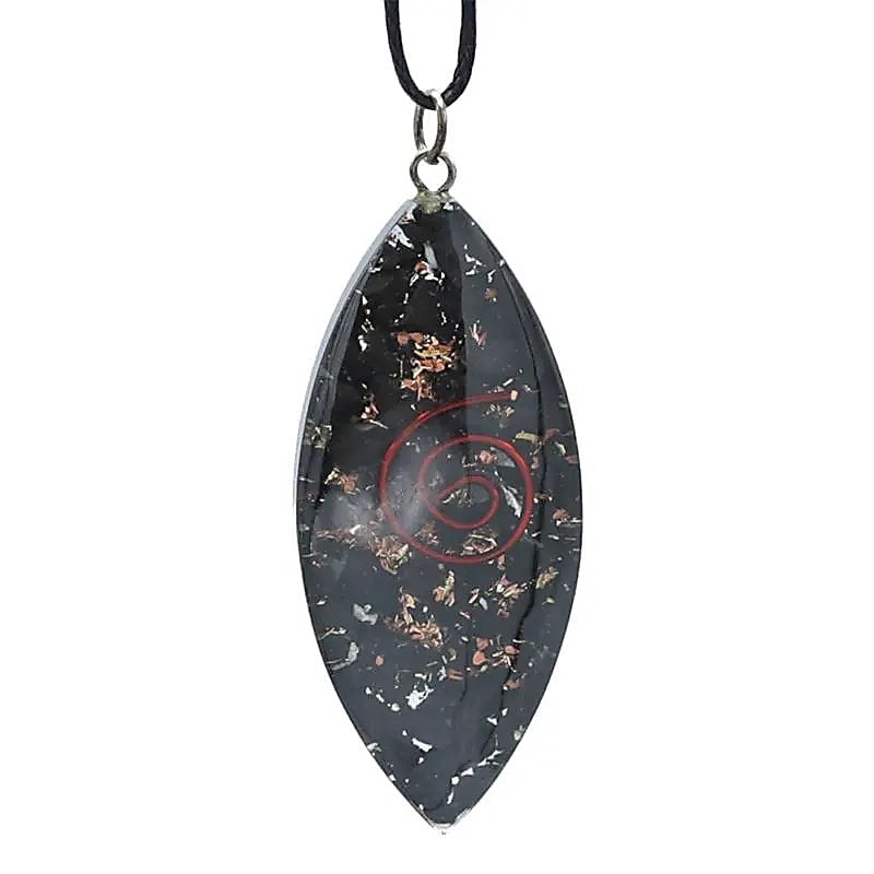 Orgonit-hänge ovalt Shungit med halsband