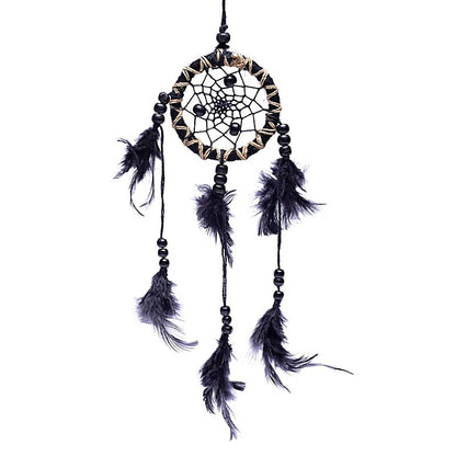 Drömfångare Svart med Fjärdrar S