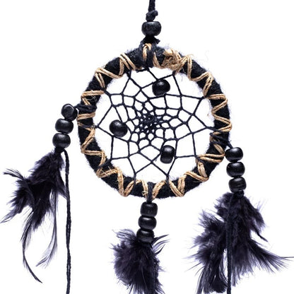 Drömfångare Svart med Fjärdrar S