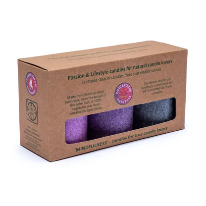 Stearinljus-set "MINDFULNESS" i 3-pack ”Yogi &amp; Yogini”