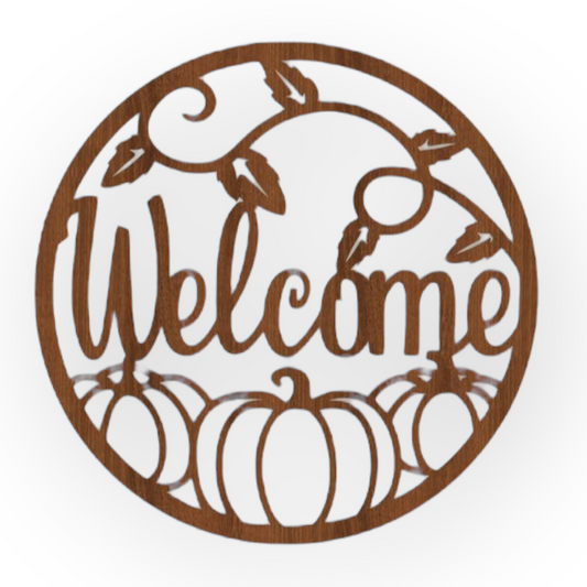 Välkommen Skylt "Höst med pumpor"