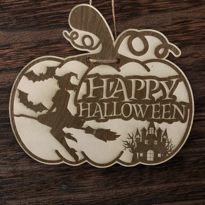 Deko-Skylt - "Pumpa-Happy Halloween"