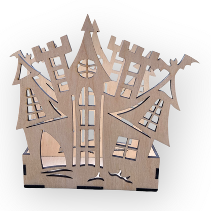 „Skräckljus“ Halloween-ljushållare i trä