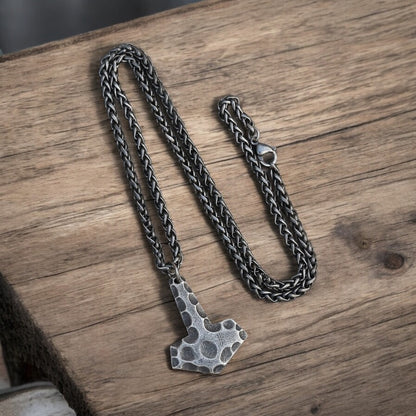 Necklace “Mjölnir” – Hammered Finish (Antique)