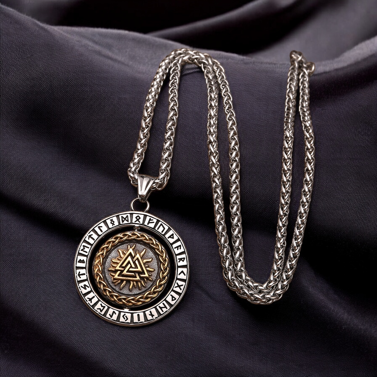 Rotating Viking Necklace “Vegvisir Iceland Compass”